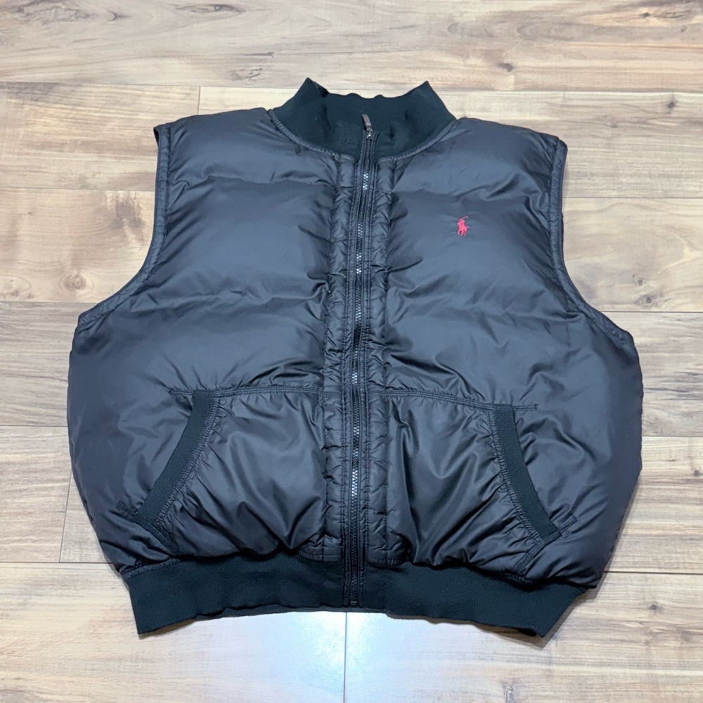 Polo Ralph Lauren Women Black Puffer Vest Down Filled Wide Channel Vest Size XXL - Picture 16 of 16